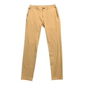 Public Rec Pants Mens 32 Latte Nylon Stretch Flat Front Slim Fit Performance